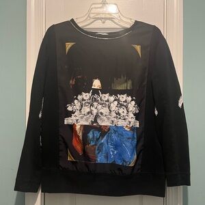 Zara Print Pullover Schwarz Size L